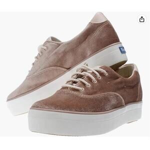 KEDS Velvet Rise Platform Sneakers in Light Pink // 10